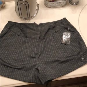 Grey stripped shorts w/ blue hue strips